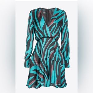 PINKO psychedelic zebra striped mini dress, size 48 (IT), ~14 (US)
